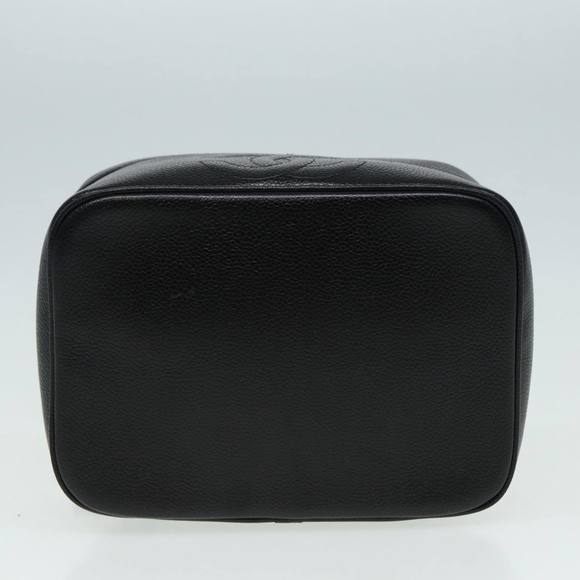 CHANEL COCO Mark Vanity Cosmetic Pouch Caviar Skin Black CC Auth yb640 - Picture 9 of 16